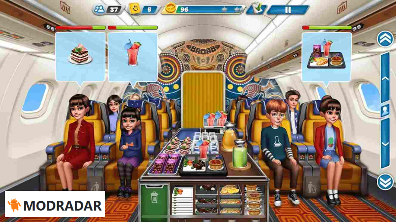 Airplane Chefs - Cooking Game Mod Pay attention to the time to please the customers of Airplane Chefs - Cooking Game Mod