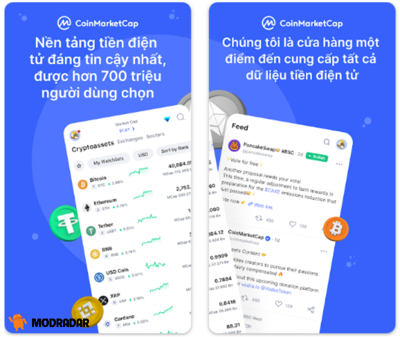 CoinMarketCap: Crypto Tracker apk Thông tin mới nhất về tiền điện tử