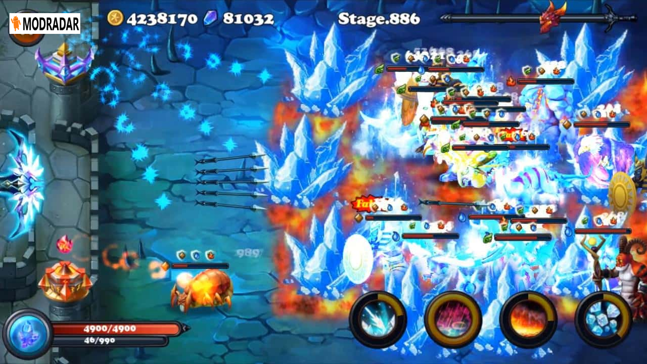 Monster yang beragam dan sistem level Defender III Mod