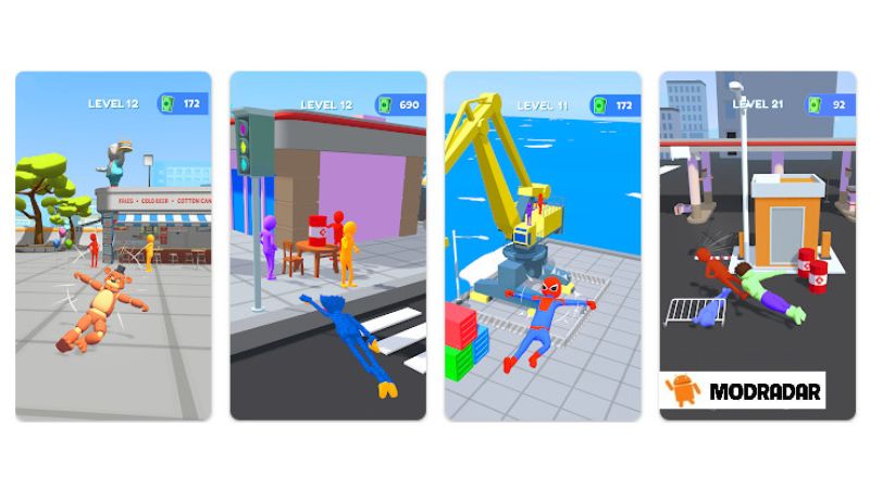 Human Ragdoll Shooter APK với sự đa dạng các bàn chơi