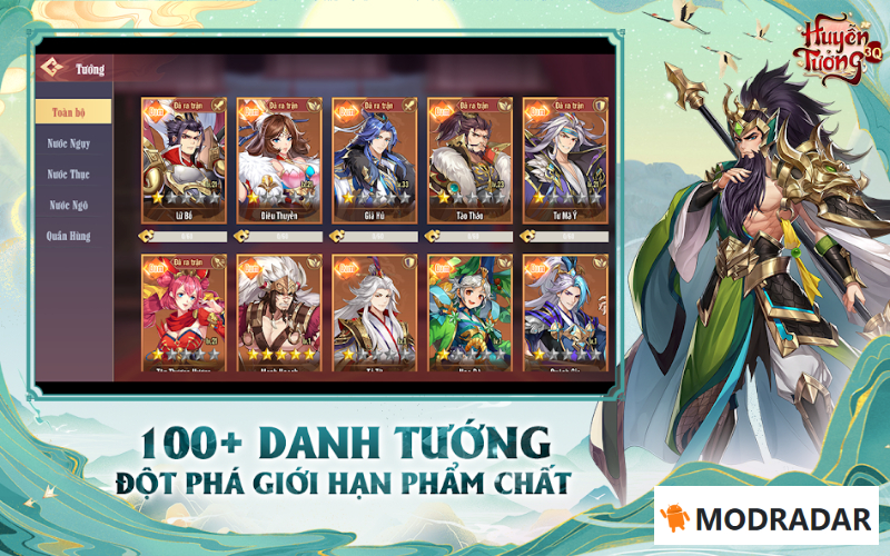 Huyễn Tưởng Tam Quốc MOD Apk Chiêu mộ tướng Tam Quốc trong Huyễn Tưởng Tam Quốc MOD Apk