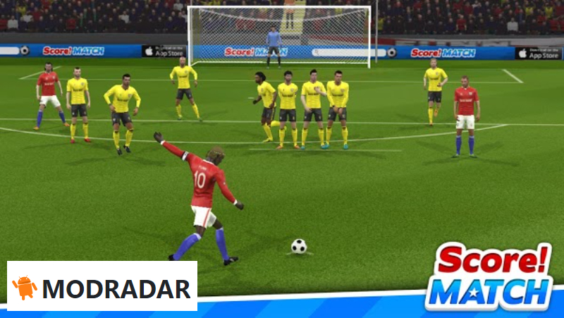 The outstanding features of the game Score! Match MOD