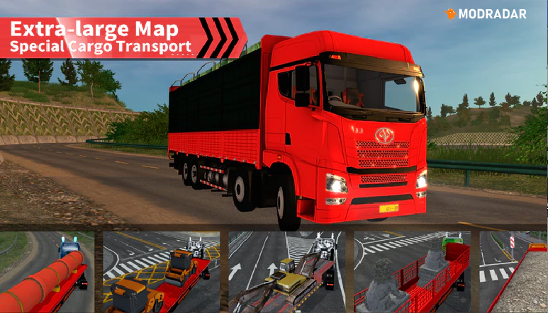 Một bản đồ rộng lớn với thế giới mở Truck Simulator Online. 