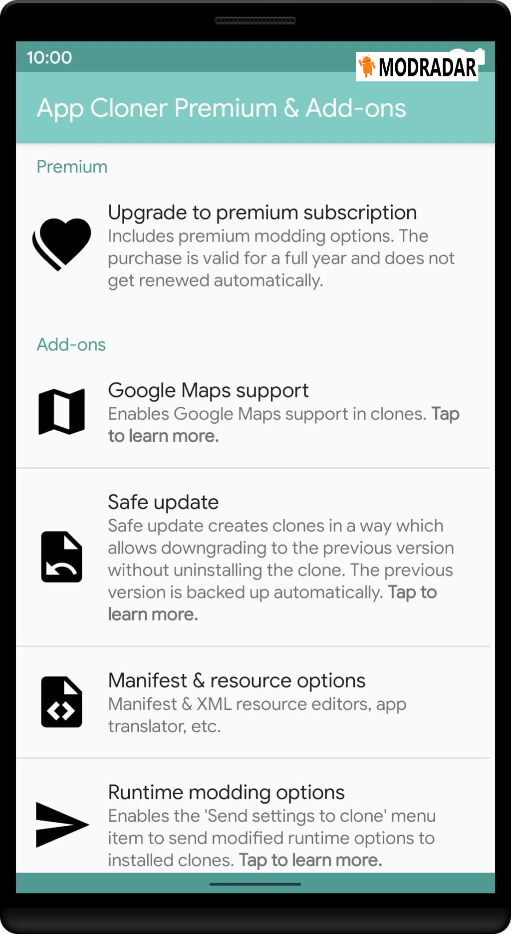 Nice layout, easy usage in App Cloner Premium Mod