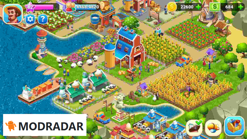 Phát triển nông trại lớn hơn trong game Farm City Mod