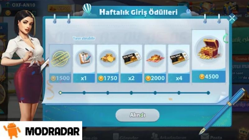 101 Okey VIP Mod Exciting rewards in the game 101 Okey VIP Mod