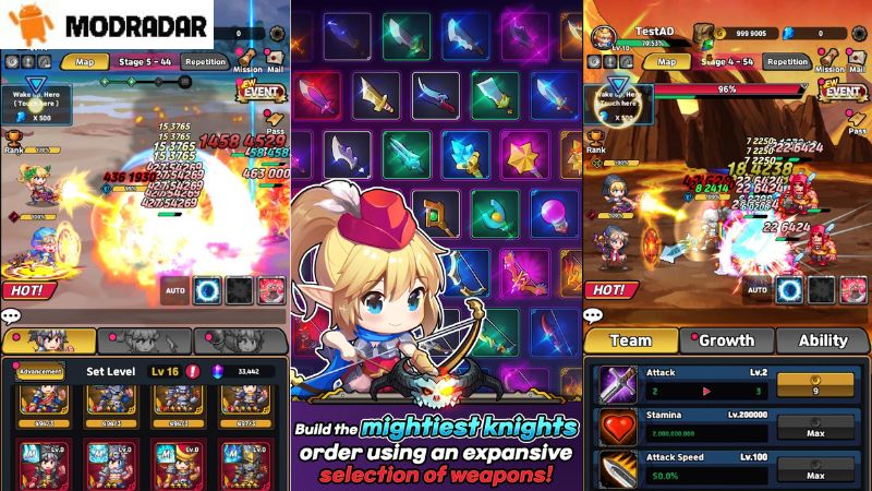 Tăng sức mạnh của quân đội trong trò chơi AFK Angel Knights Mod