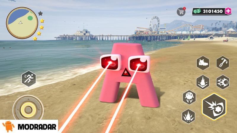 The attractions included in the game Alphabet Rope Game Mod