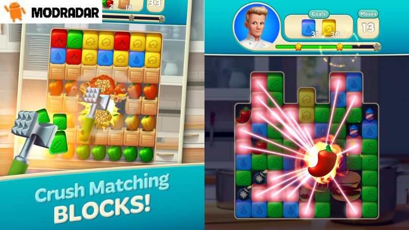 Nhiều sự kiện trong trò chơi Gordon Ramsay: Chef Blast Mod