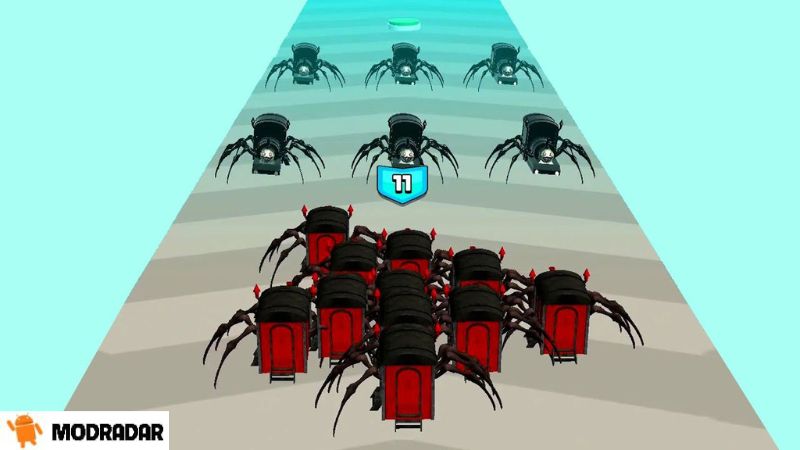 The attractions included in the game Merge Spider Train Mod