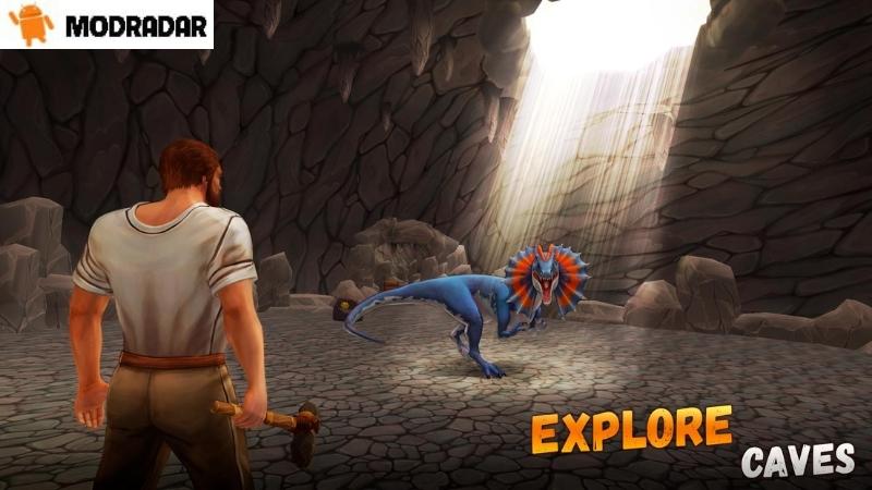 Jelajahi poin-poin menarik di Survival Island 2: Dinosaurs Mod