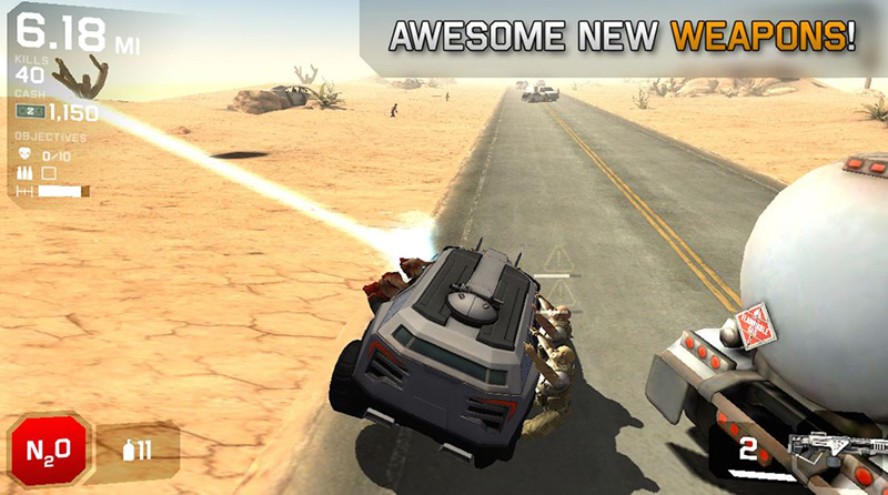 Nhiều thử thách, đa dạng vũ khí hỗ trợ Zombie Highway 2 mod