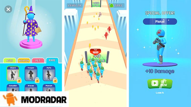 Crowd Evolution! 2 - Crowd Evolution! Mod V68.3.1 (Mở khóa) Chạy và tiến hóa theo nhiều cấp chơi thú vị trong game Crowd Evolution! Mod
