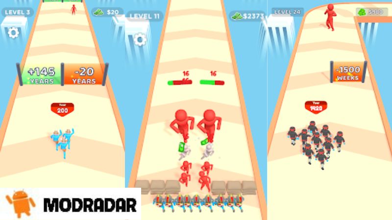 Crowd Evolution! 3 - Crowd Evolution! Mod V68.3.1 (Mở khóa) Lựa chọn thêm vũ khí cho đồng đội khi chơi Crowd Evolution! Mod
