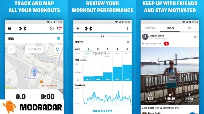 Map My Run Mod Statistik lari saat menggunakan aplikasi Map My Run Mod