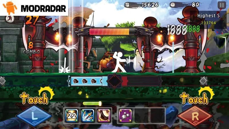 Attractive game mode in One finger death punch Mod