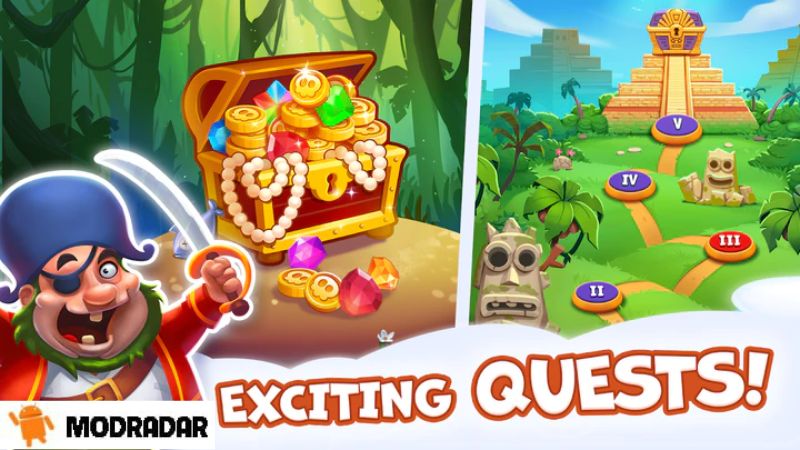 Pirate Treasures Jewel Gems 2 - Pirate Treasures: Jewel & Gems mod v2.0.171 (Uang/Permata Tidak Terbatas)
