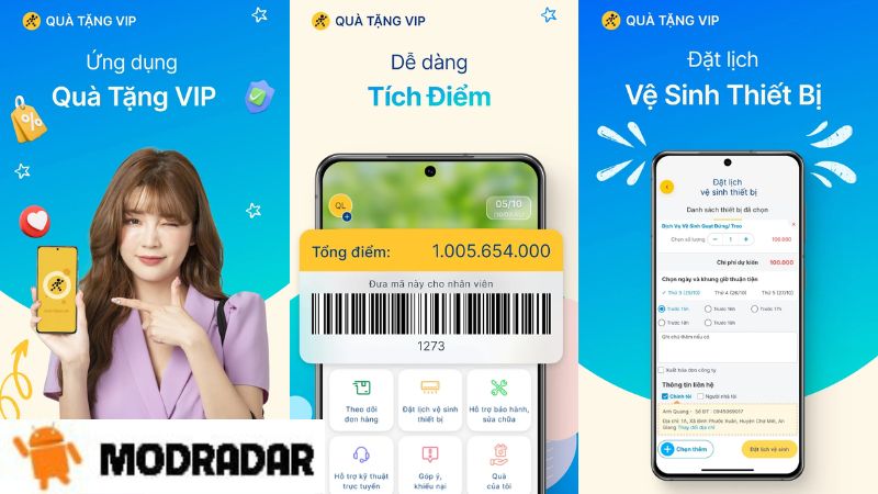 Thả ga tích điểm và sử dụng điểm trong quá trình mua sắm tại ứng dụng Quà Tặng VIP Apk