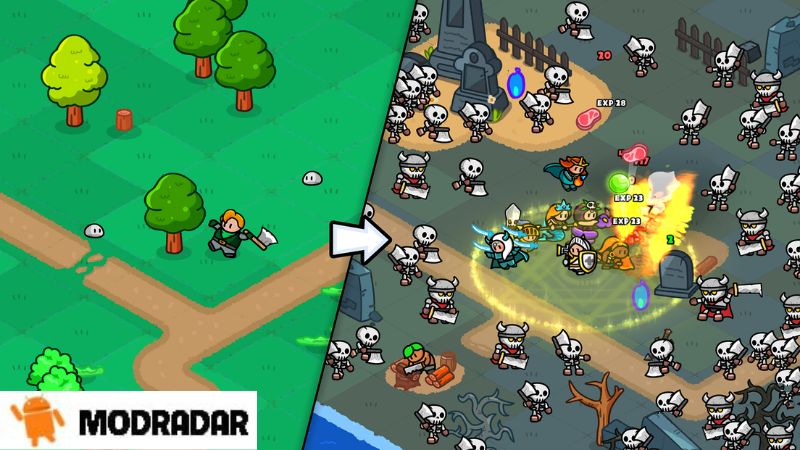 Rumble Heroes Mod Thu thập tài nguyên trong Rumble Heroes Mod