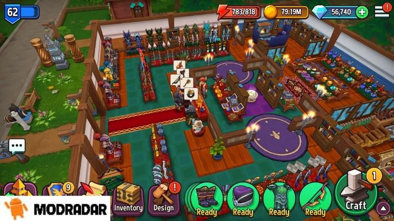 Shop Titans Mod Grafik yang menarik dari game Shop Titans Mod