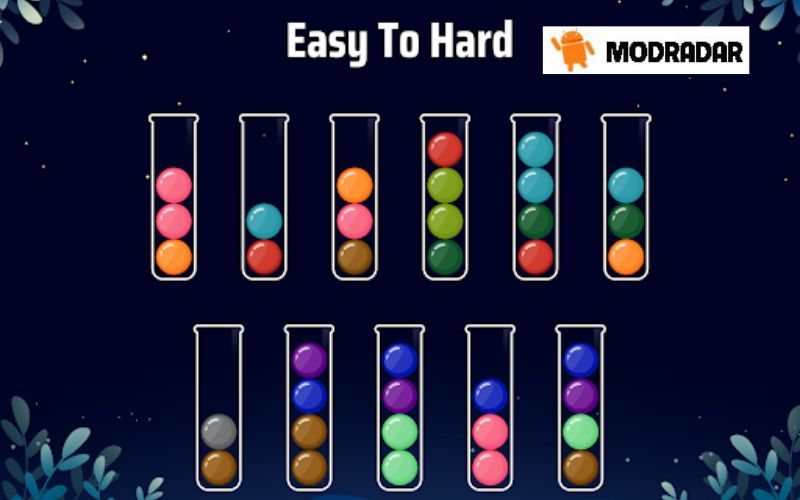 The advantages that Sort Balls: Color Puzzle Game APK owns