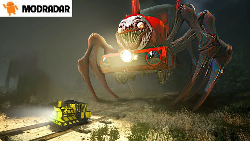 Beragam senjata di Spider Train: Survival Shoot Mod
