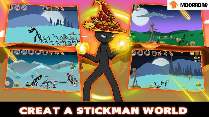Những tính năng chỉ có 1-0-2 ở tại Stickman War - Battle World mod