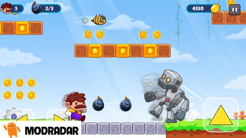 Super Bro: Adventure Run Game Mod Eye-catching graphics in the game Super Bro: Adventure Run Game Mod