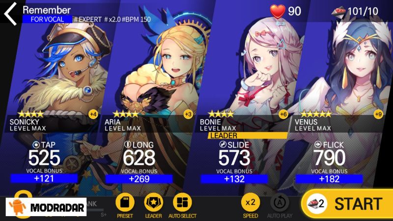 Global ranking system in Tapsonic Top Mod  