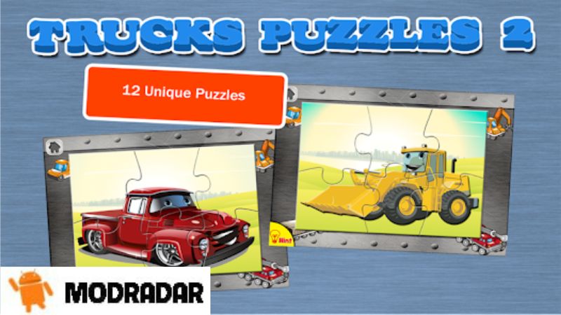 Trình tạo và đoán đối tượng trong trò chơi Truck Puzzles: Kids Puzzles Apk