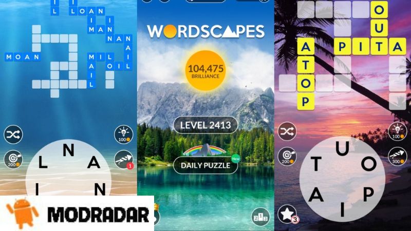 Wordscapes Mod Attractive graphics of the game Wordscapes Mod