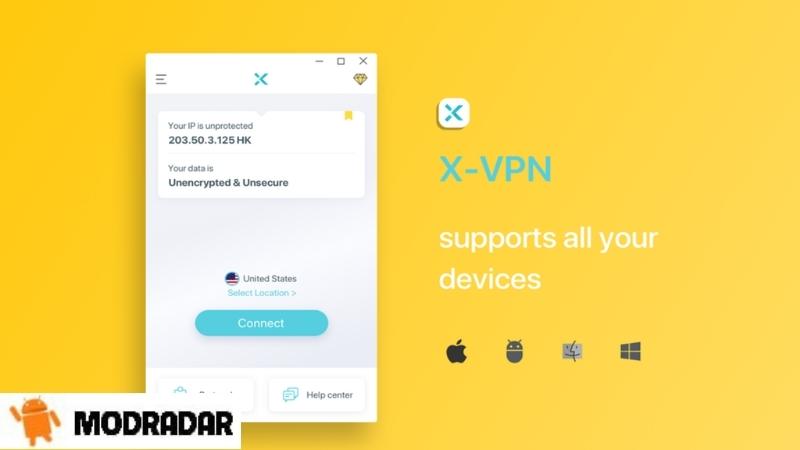 Các công cụ bảo mật trong ứng dụng X-VPN Mod