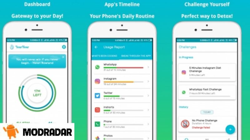 YourHour Mod Xếp loại ứng dụng nghiện trong YourHour Mod