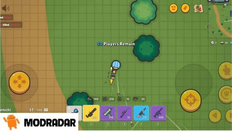 ZombsRoyale.io Apk Vũ khí đa dạng của tựa game ZombsRoyale.io Apk