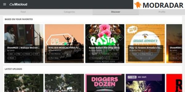 Mixcloud APK Hàng triệu bài hát được đăng tải