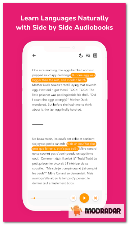 Beelinguapp Mod Berlatih pengucapan dengan Beelinguapp Mod