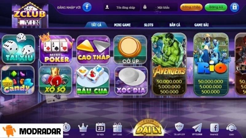 Games to join when you visit ZClub APK